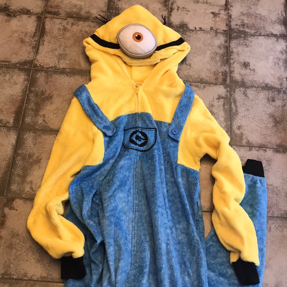 Minion zip-up adult onesie
